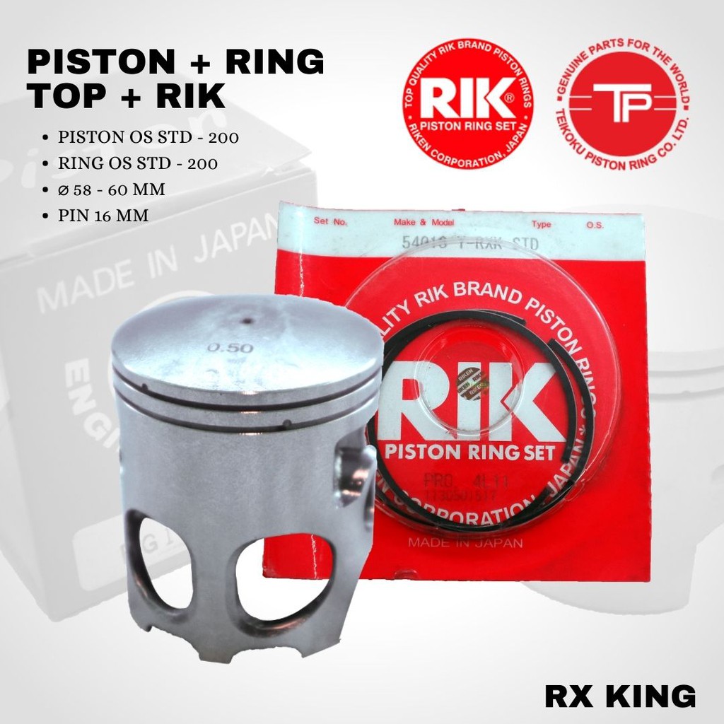 Seher Piston Set TOP Rx king + RING RIK OS STD - 200