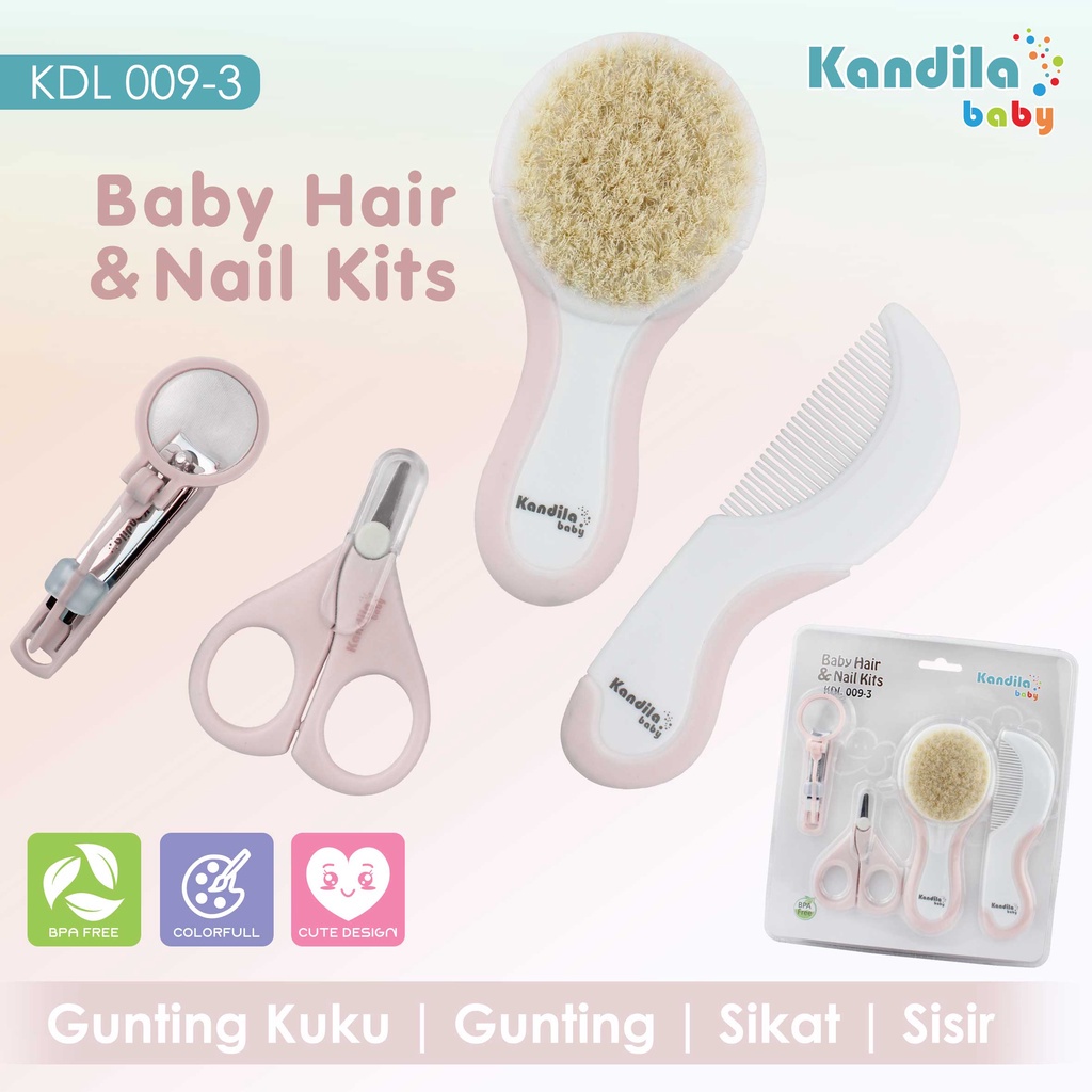 Kandila Baby Hair &amp; Nail Kits Gunting Kuku dan Sisir Bayi Set KDL 09-3