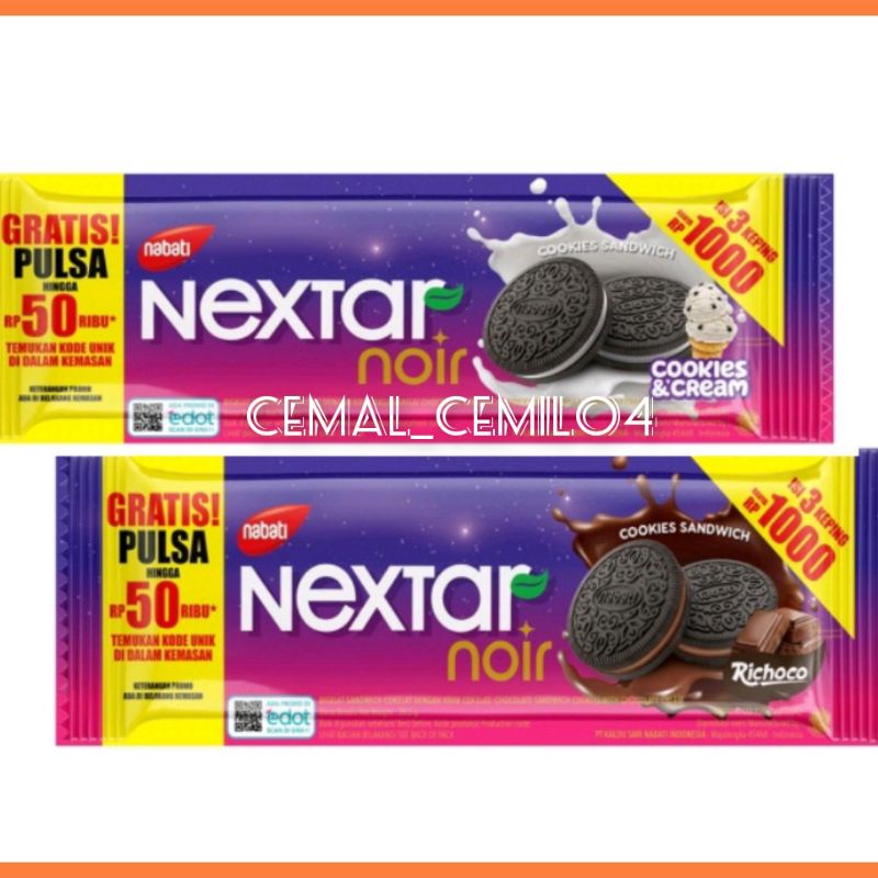 

Nextar Noir Coklat Cookies Renceng isi 10pcs