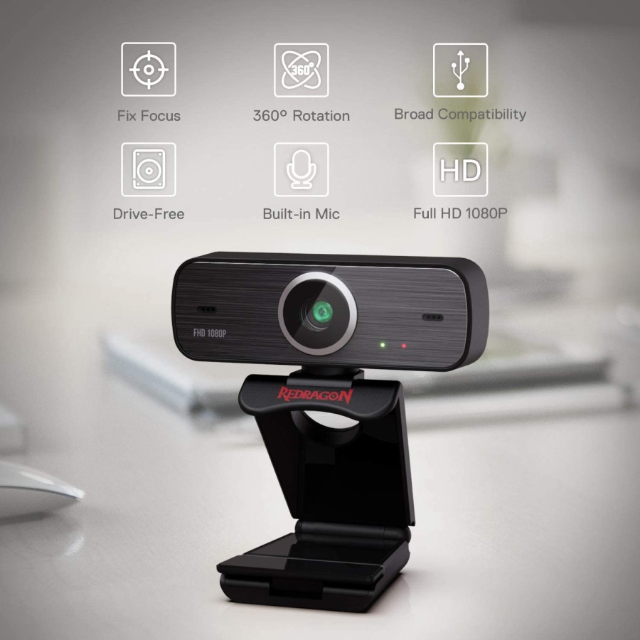 Webcam gaming Redragon wired Usb2.0 1080P Full HD 30fps Streaming Hitman GW800 - PC web Camera