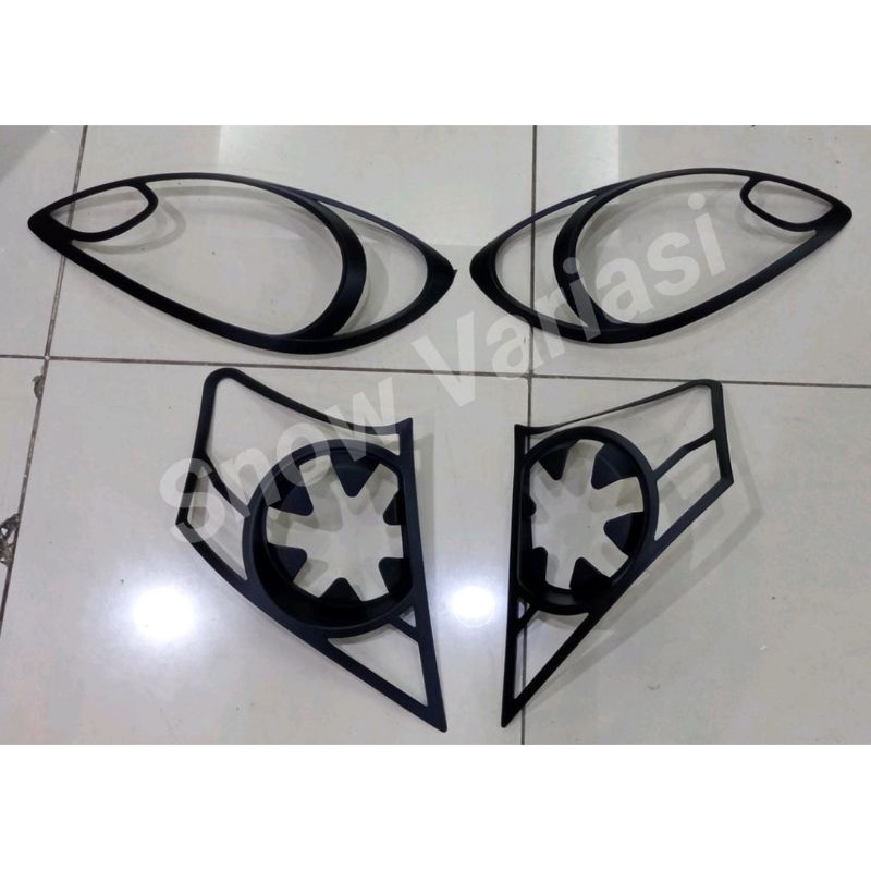 Paket Garnish Lampu Depan Belakang Hitam New Brio hitam