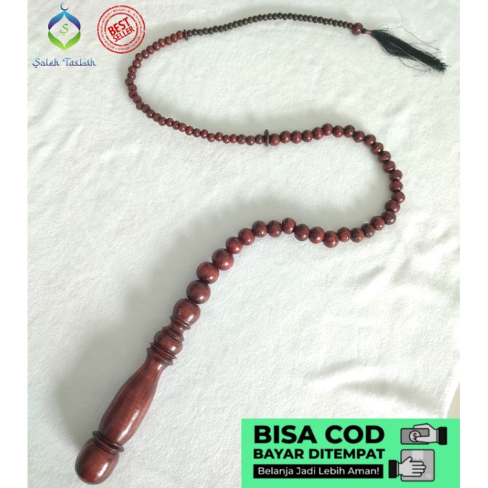 Tasbih 99 Butir, Pecut Cemeti Polos Dan Ukir Asmaul Husna Kayu Walikukun