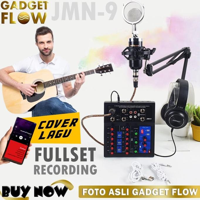 PAKET COVER LAGU Mic BM 8000 BM8000 + MIXER JMN-9 Gitar Keyboard