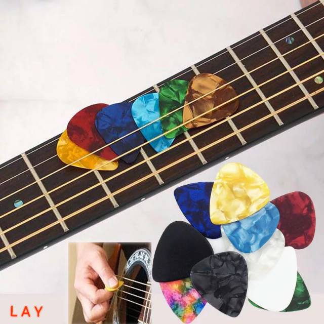 Pick Gitar Akustik Bass Ukulele Motif Kerang Picks Gitar Celluloid