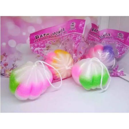 Vinztstore - Spons Mandi Labu Sponge Bulat Rainbow Bath Sponge Spons Warna Pelangi Labu Besar