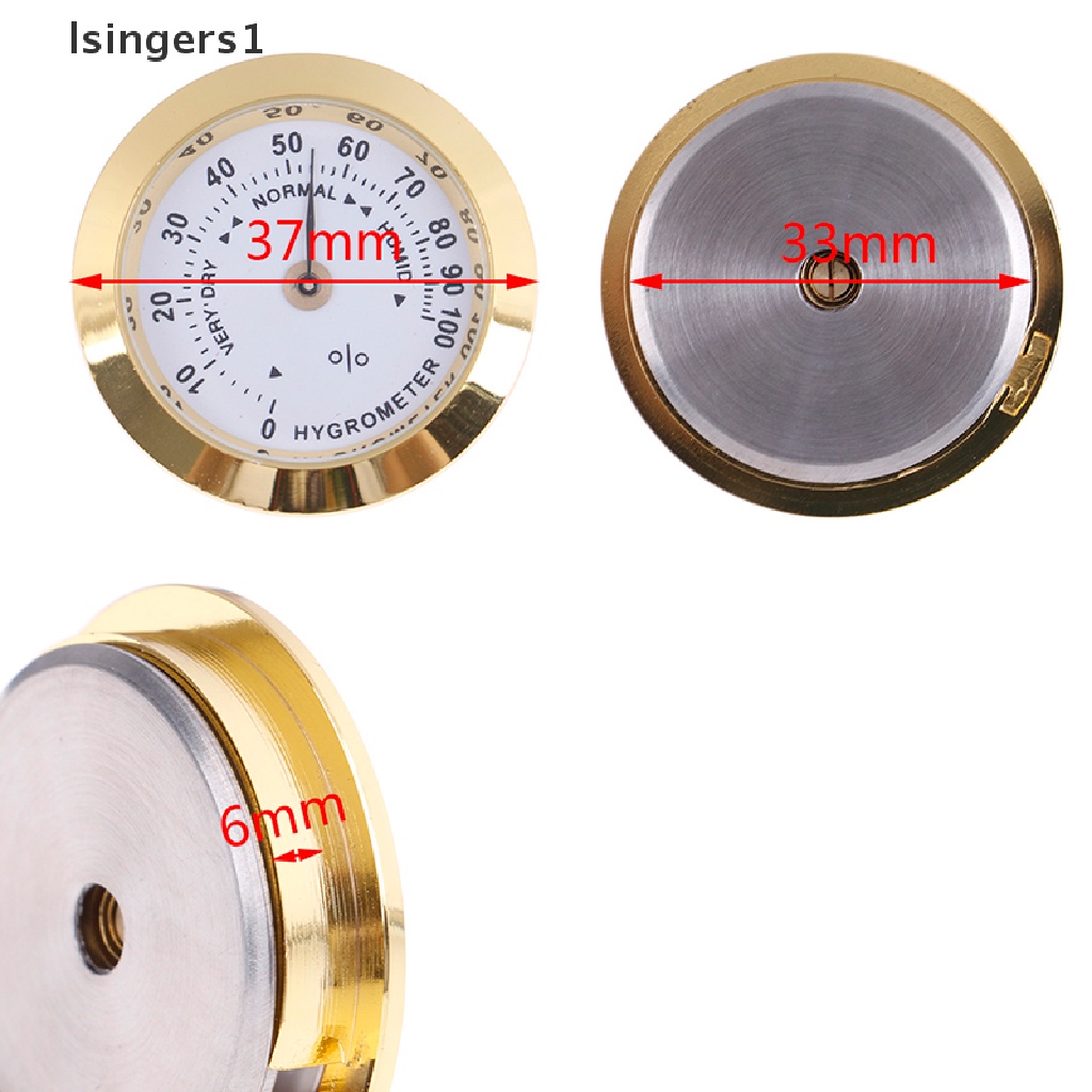 (lsingers1) Higrometer Pengukur Kelembaban Udara 37mm Bentuk Bulat Warna Emas