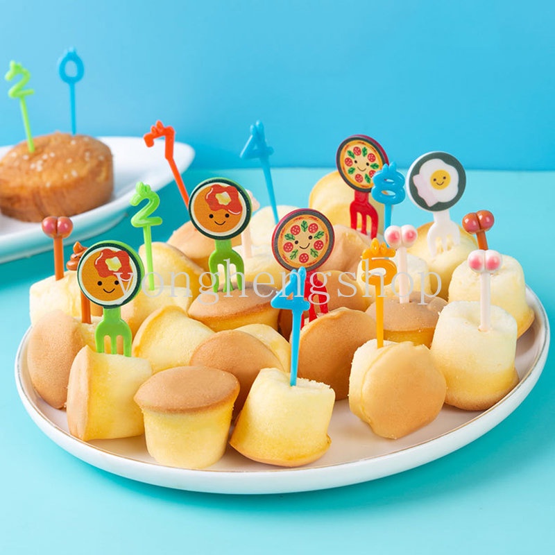 1 Set Garpu Buah / Kue / Dessert / Bento Mini Motif Kartun Untuk Anak