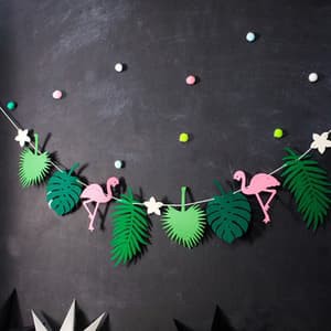 DEKORASIpesta BANNER GARLAND flamingo