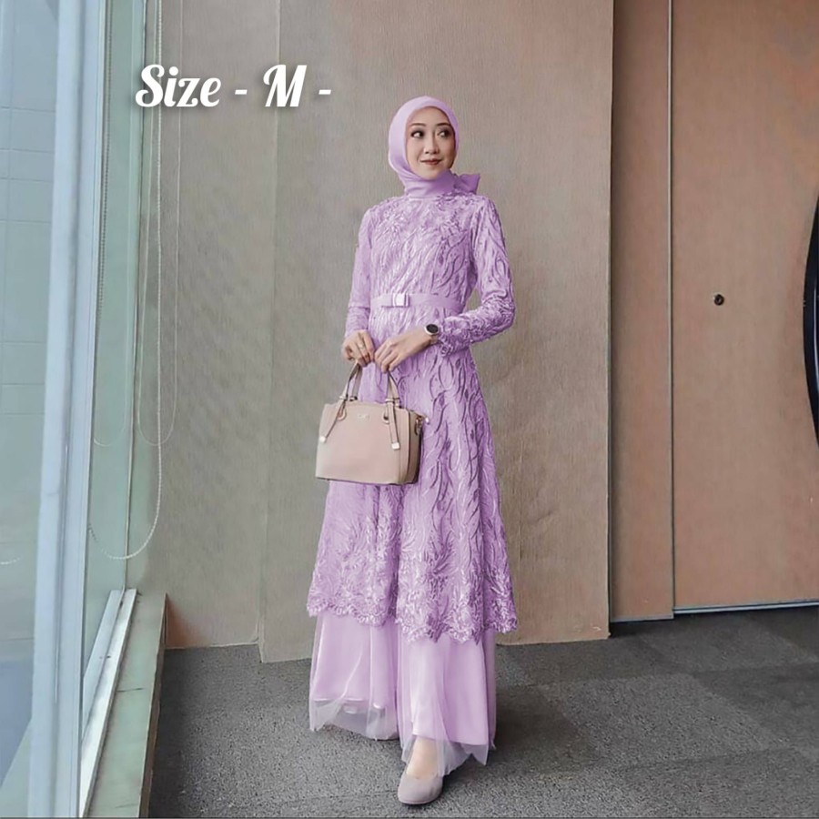 Baju Gamis MAXI PESTA BRUKAT ALMIRA Wanita Muslimah Dewasa Remaja Modern Mewah Elegan Trending Virah