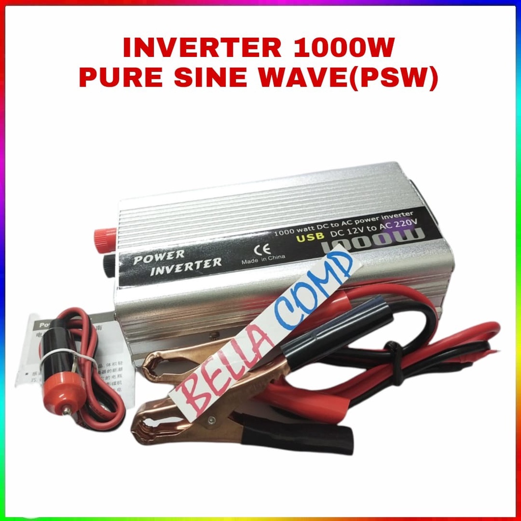 POWER INVERTER 12V 1600W 1000W PSW Inverter Pure Sine Wave 1000W DC 12V to AC 220V-230V USB DC 5V / Power Inverter 1000 watt