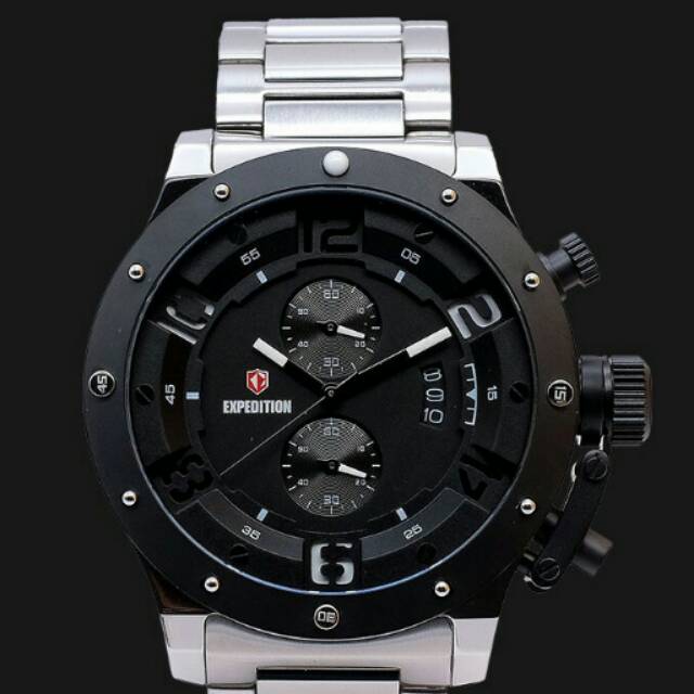 EXPEDITION 6381 - E6381 - 6381M Silver Black Chronograph ORIGINAL