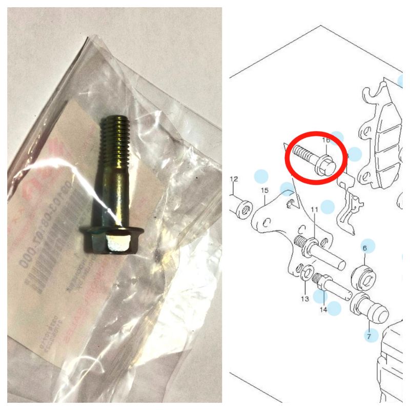 BAUT BOLT BRACKET BRAKET KALIPER DEPAN SUZUKI SKYWAVE SHOGUN125 DLL SGP