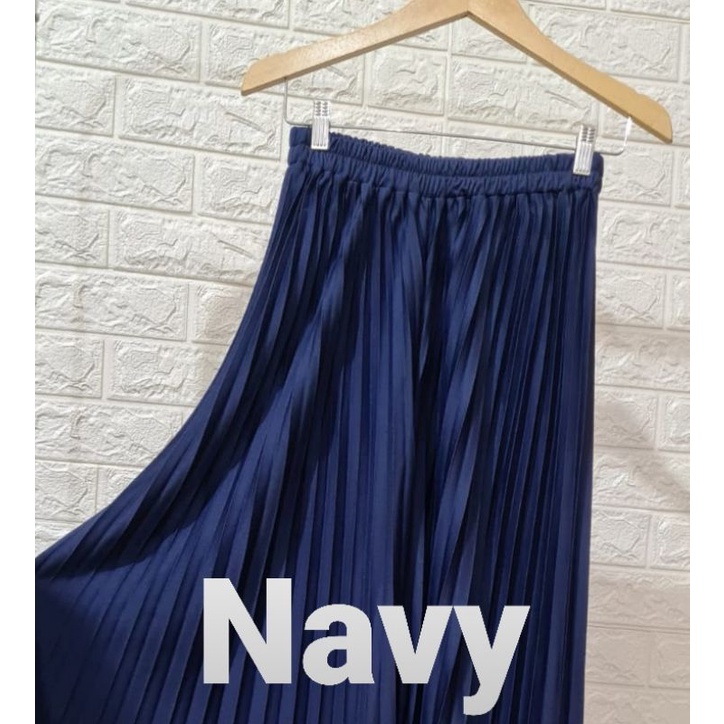 Kulot plisket / Kulot plisket premium / Highwaist Kulot Plisket / Kulot plisket premium jumbo m fit to xxl-Navy