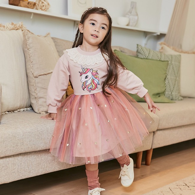 babyfit unicorn renda baju setelan anak perempuan sweater rok tutu