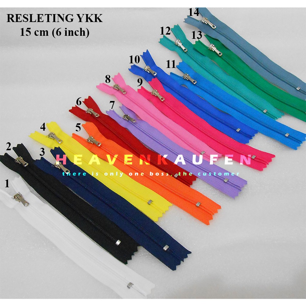 Resleting Zipper 15 cm YKK Murah Warna