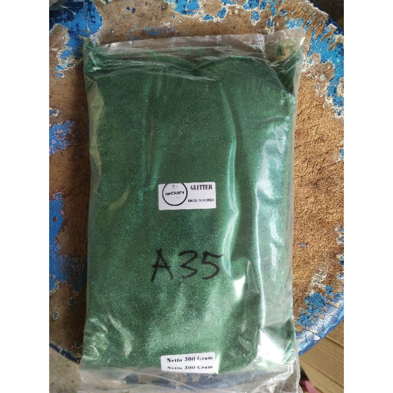 SERBUK GLITTER ANEKA WARNA HIJAU / GLITTER HIJAU