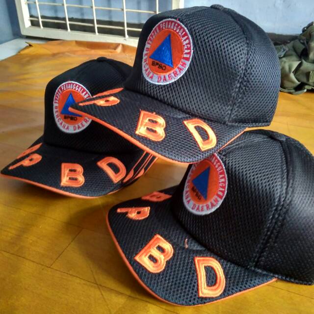 (COD)TOPI BPBD JARING FULL BORDIR BERKUALITAS/topi bpbd jaring double mask premium