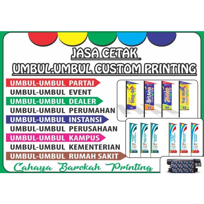 Jasa Cetak umbul-umbul Custom /spanduk kain/Printing Fulll
