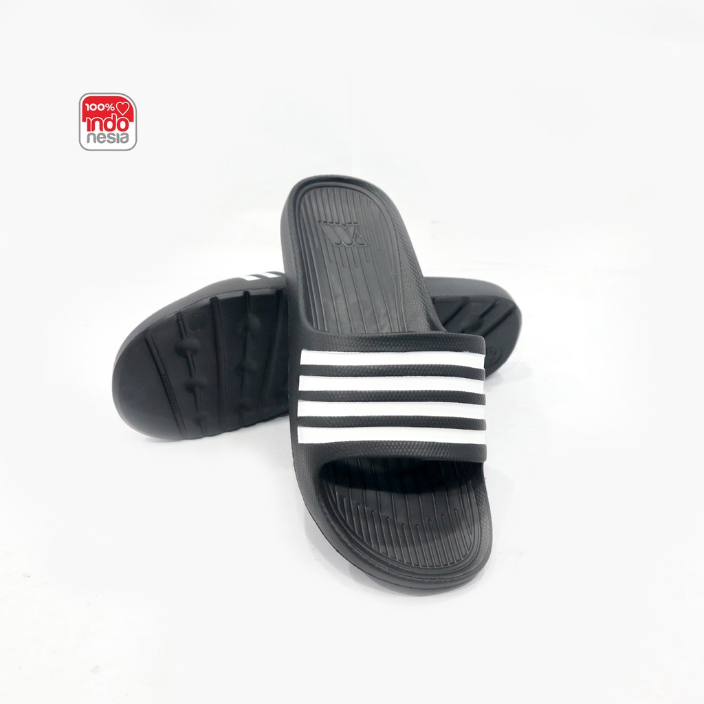 SANDAL COWOK 32-43 SLOP RANDOM MOTIF GARIS - SANDAL COWOK