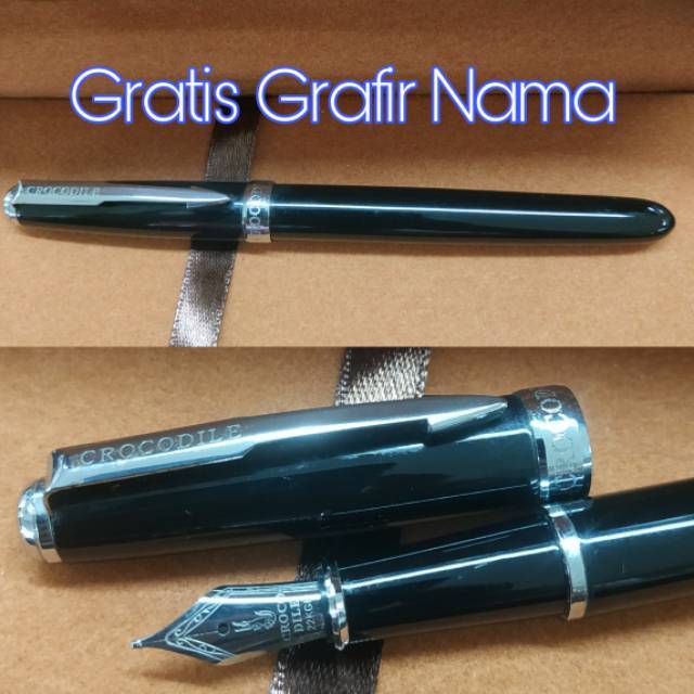 

Fountain pen crocodile exclusive gratis grafir nama