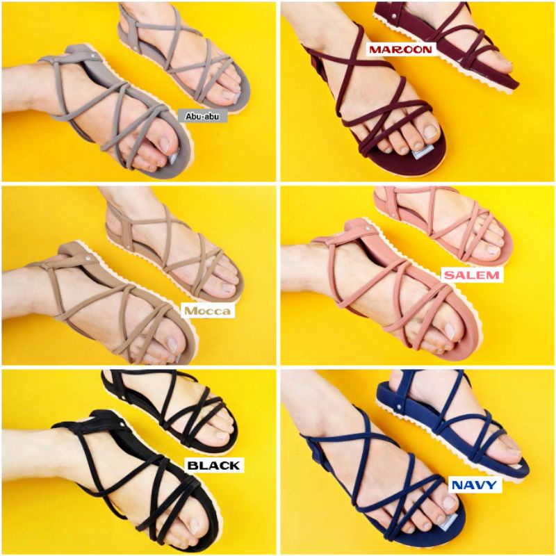 (COD) Sandal Casual Tali Gladiator Wedges 1990