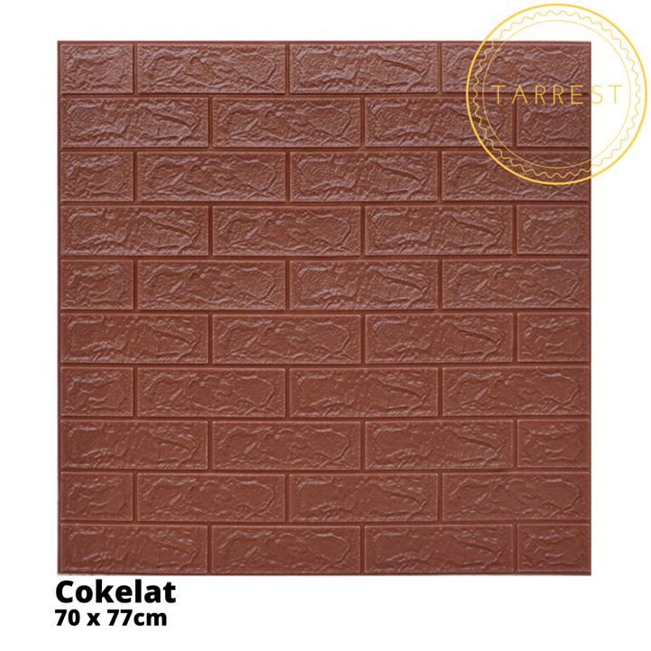Wallpaper Dinding 3D MOTIF BATA 70cm x 77cm dan 70cm x 38cm 3mm-Coklat