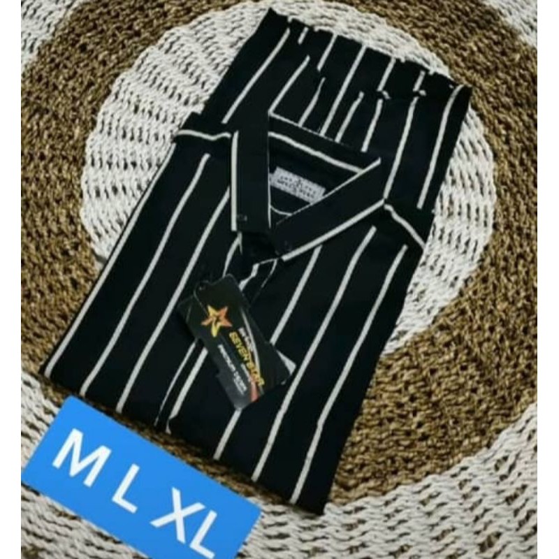 kemeja salur kekinian/kemeja salur cewek cowok keren