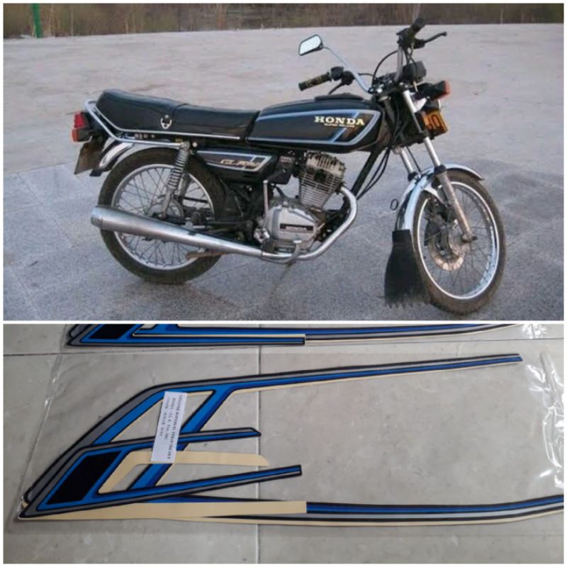 STIKER STRIPING LIS BODY HONDA GL 100 GL-K LIS BODY HONDA GL 100 GL 125 BIRU