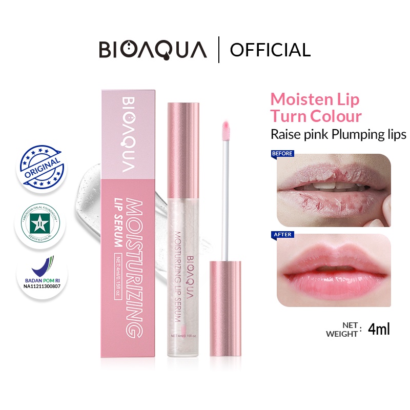 BIOAQUA Moisturizing Lip Serum 4ml Pink Alami Lip Balm Bibir Pelembab Bibir Lip Gloss Lip Oil Lip Care Pemerah Bibir Serum Bibir Untuk Bibir Hitam