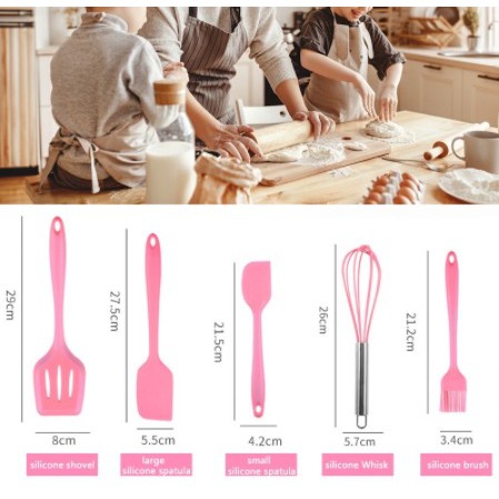 Spatula Silikon Tahan Panas 5pcs Spatula Set Alat Masak Set Sutil