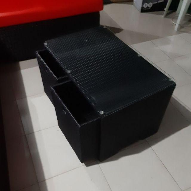 Set Sofa L Full Storage 250x180  Rotan Sintetis