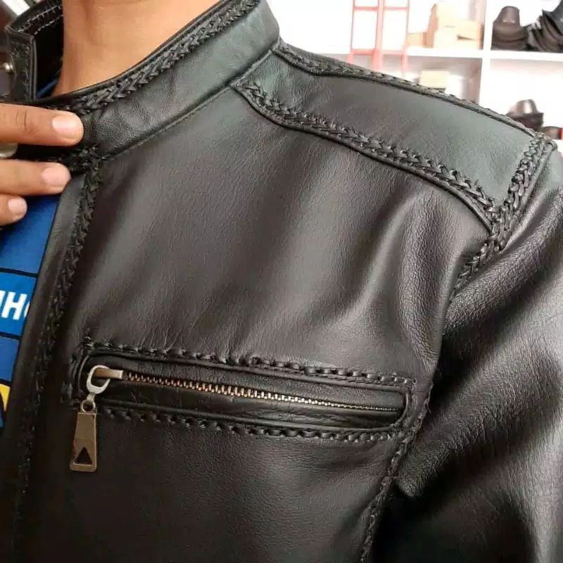 Jaket Kulit Domba Asli Model Sulam