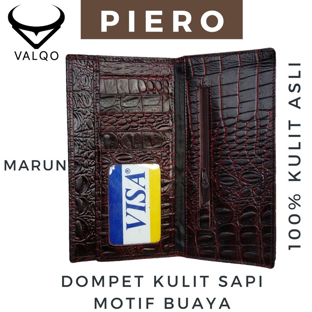 [VALQO] PIERO Dompet kulit sapi motif Buaya Cewek Cowok Wanita Pria Perempuan Laki bisa COD