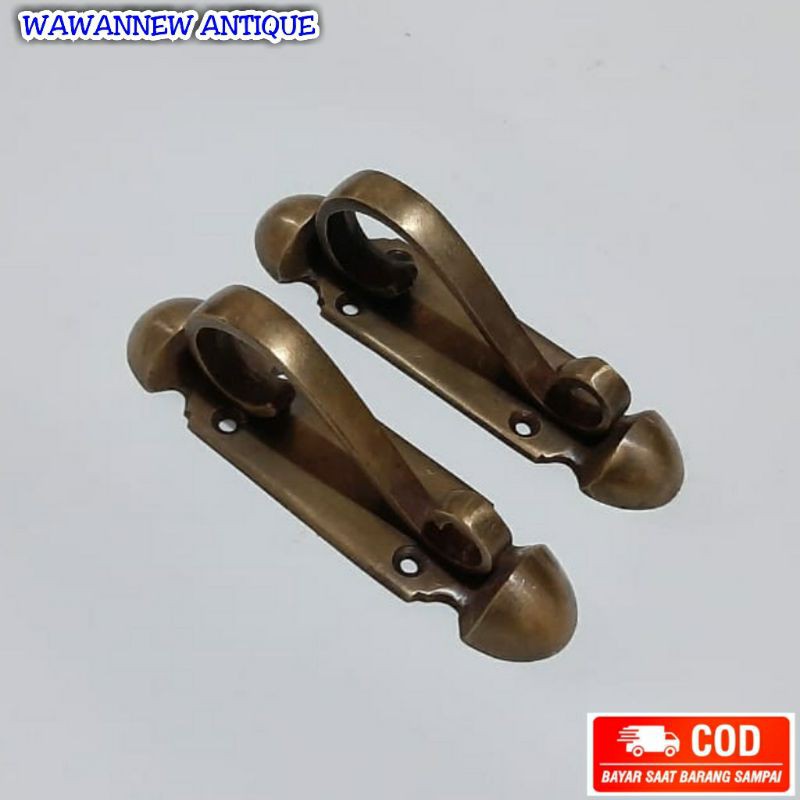 Handle / Tarikan Laci Gagang Lemari Pintu Rumah Kuningan Antik Motif Cumi 11cm