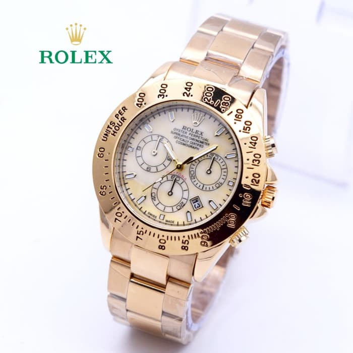 Jam Tangan Pria / Wanita Rolex Ladies Daytona Rantai Full Gold Army