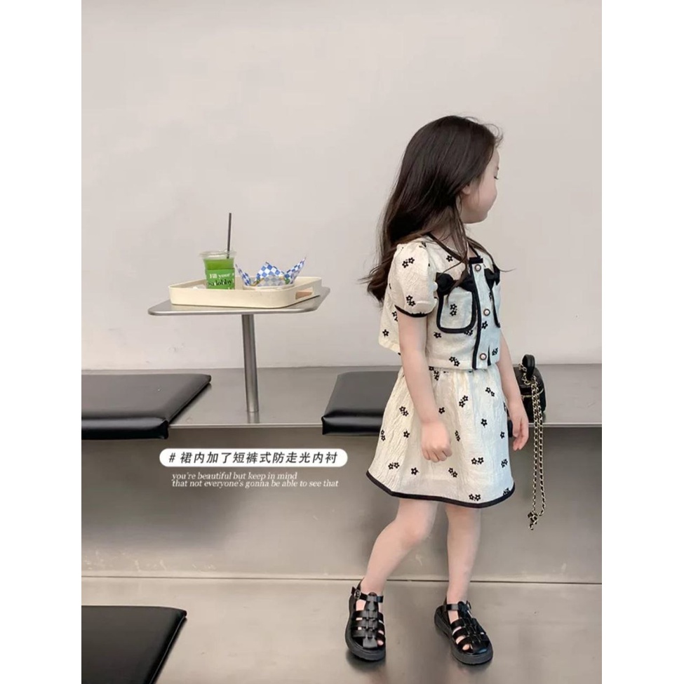 Setelan kemeja import anak + rok mini lucu / One set blazer anak cewek 4 5 6 7 tahun/ Baju anak Korea apa k pop / pakaian anak modern St.star660/ Set Jennie kid