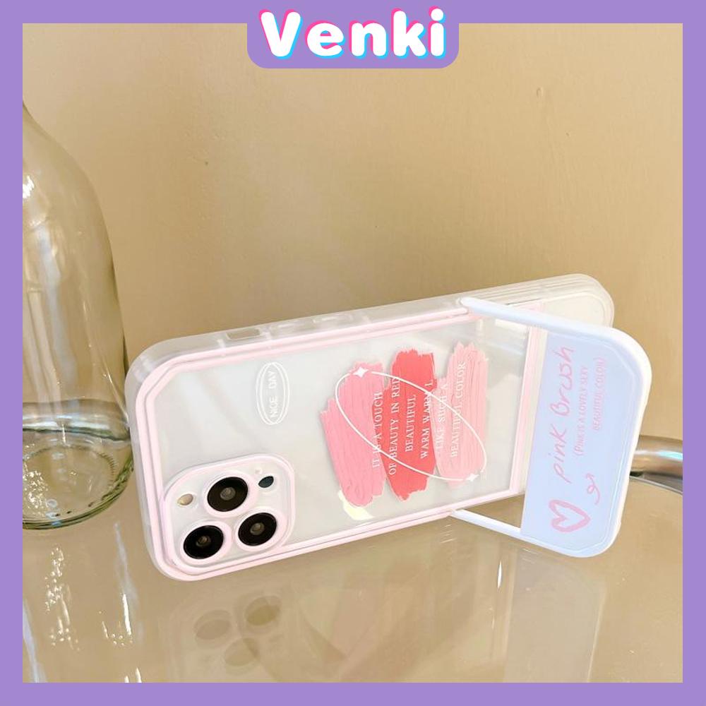 iPhone Case Acrylic Invisible Folding Stand Silicone Soft Case Shockproof Camera Cover Pink Graffiti Cute Compatible For iPhone 11 Pro Max 13 Pro Max 12 Pro Max 7Plus xr XS Max