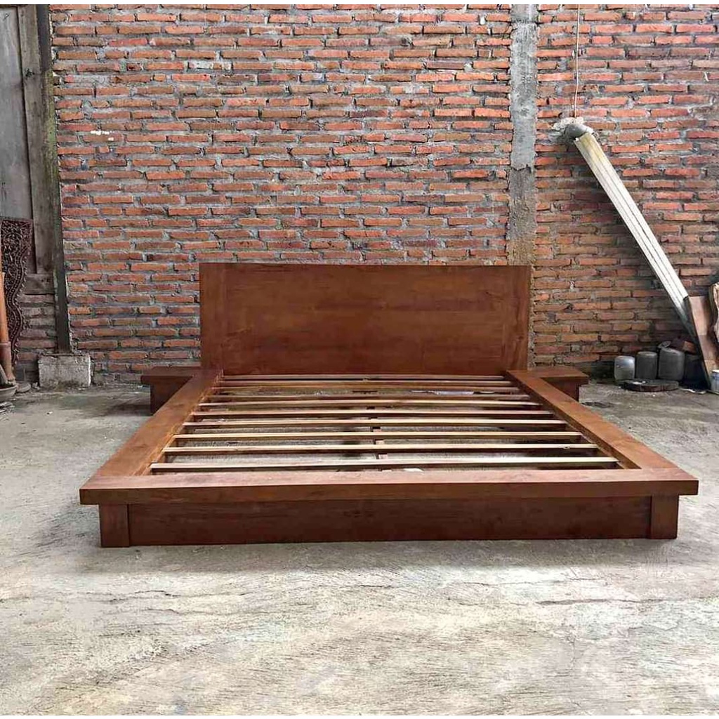 dipan tempat tidur, rangka tempat tidur, dipan jati, dipan jati ukuran 180x200