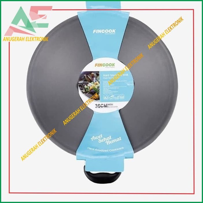 FINCOOK wok Hard Anodized W3603HA / wajan anti gores 36cm