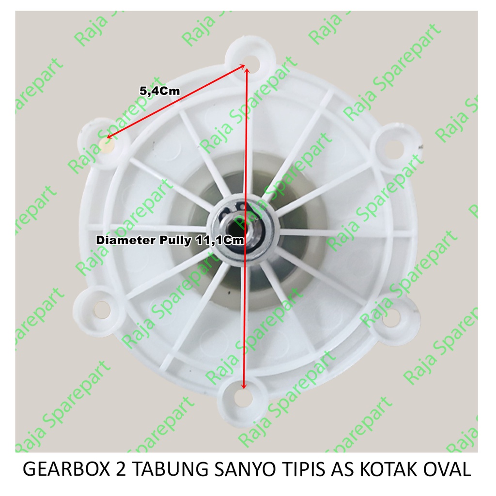 Gearbox Mesin Cuci 2 Tabung Sanyo Tipis ( As Kotak - Oval ) GB16