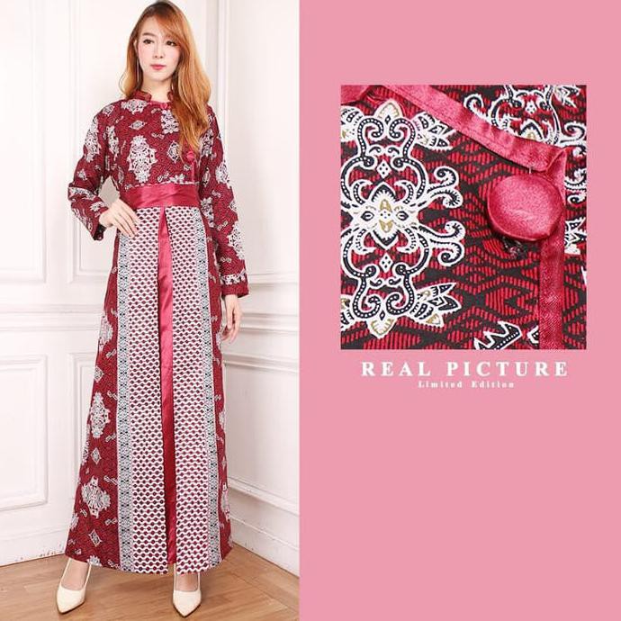 TERMURAH Gamis Dress Maxi Rini Batik Wanita