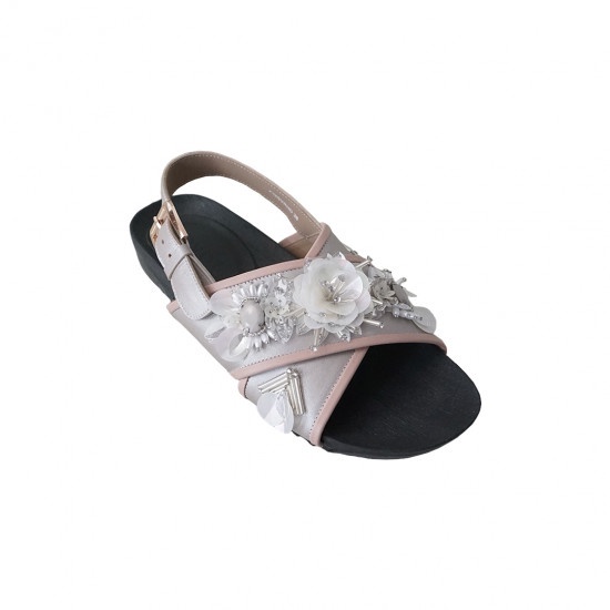 PVRA Sandal Wanita Cavvami Silver Nude Signature