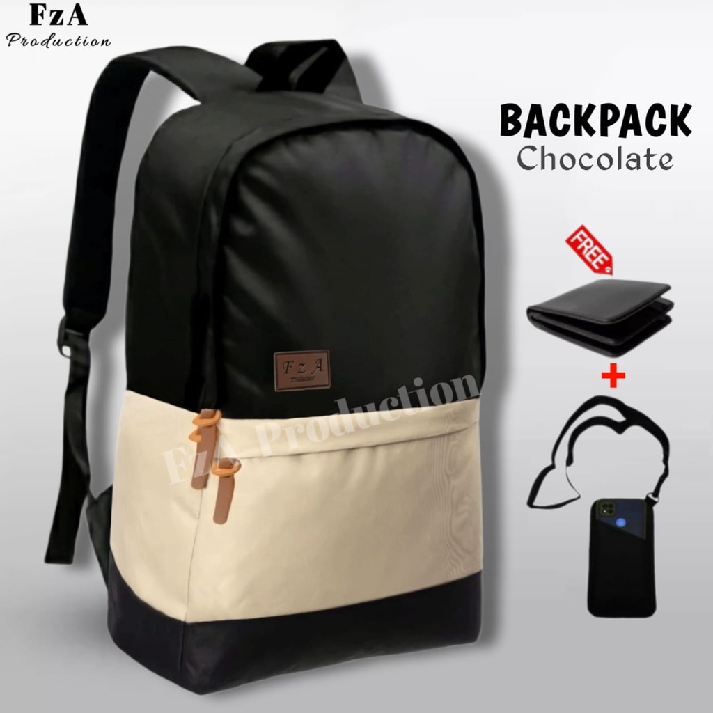 Tas Ransel Distro Kasual Pria Wanita Tas Ransel Laptop Tas Punggung Backpack Original FzA Free Dompet Sakko HP