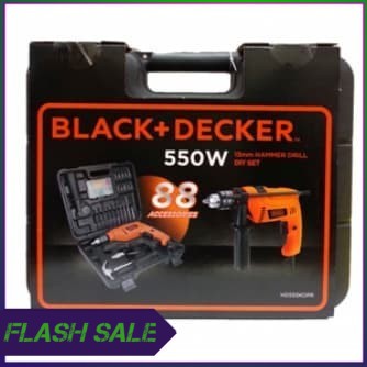 Mesin bor tembok 13mm Hammer Drill 550W Black Decker Bonus Accesoris