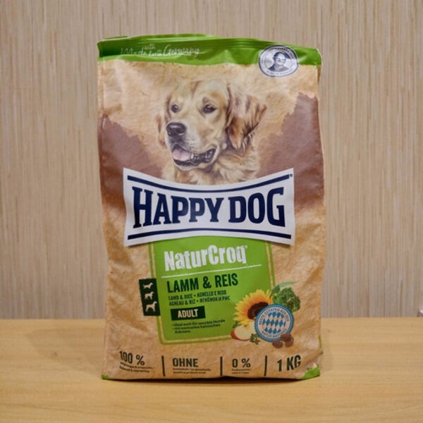 Happy Dog Naturcroq Adult Lamb &amp; Rice 1kg 1 kg Makanan Anjing Happydog