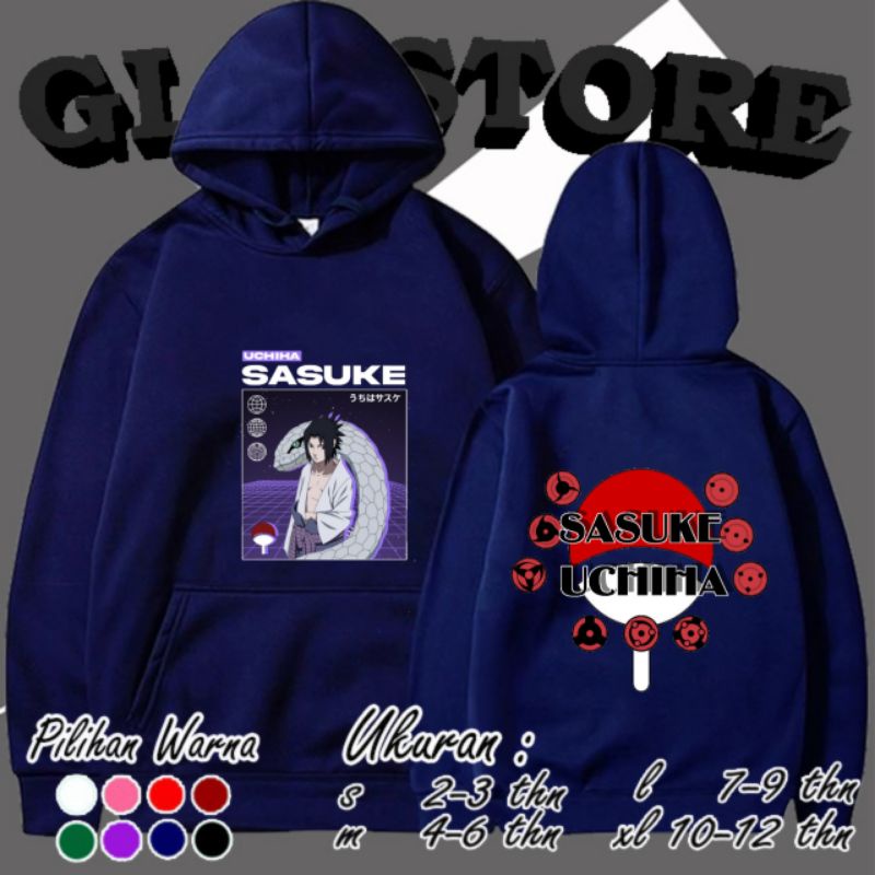 JAKET HOODIE ANIME NARUTO SASUKE UCHIHA | HOODIE ANIME ANAK TERBARU | HOODIE ANIME | HOODIE KATUN