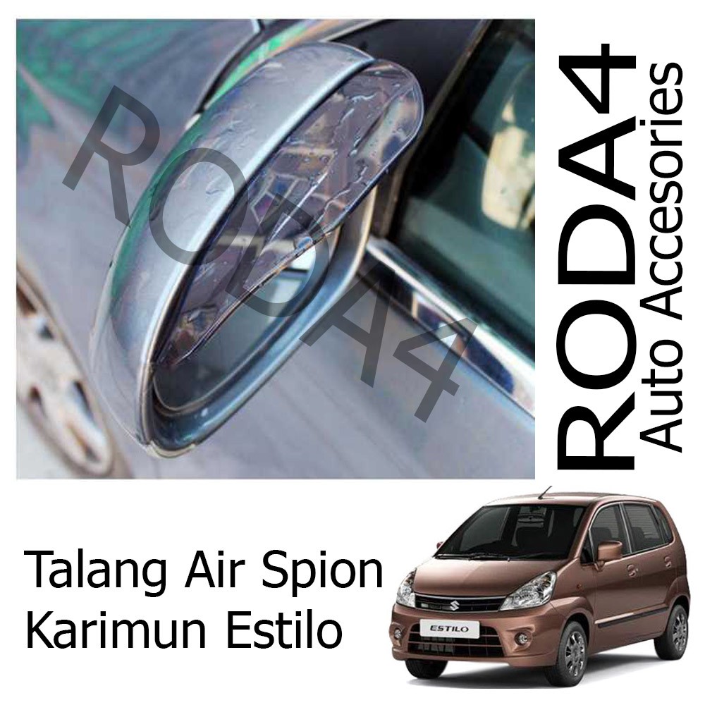 Talang Air / Mika Pelindung Spion Mobil dari Hujan (1 Set Isi 2) Karimun Estilo