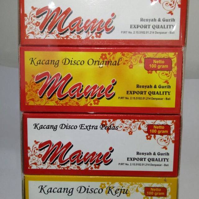 

Kacang Disco MAMI Khas Bali 400gr Paket Isi 4 Box