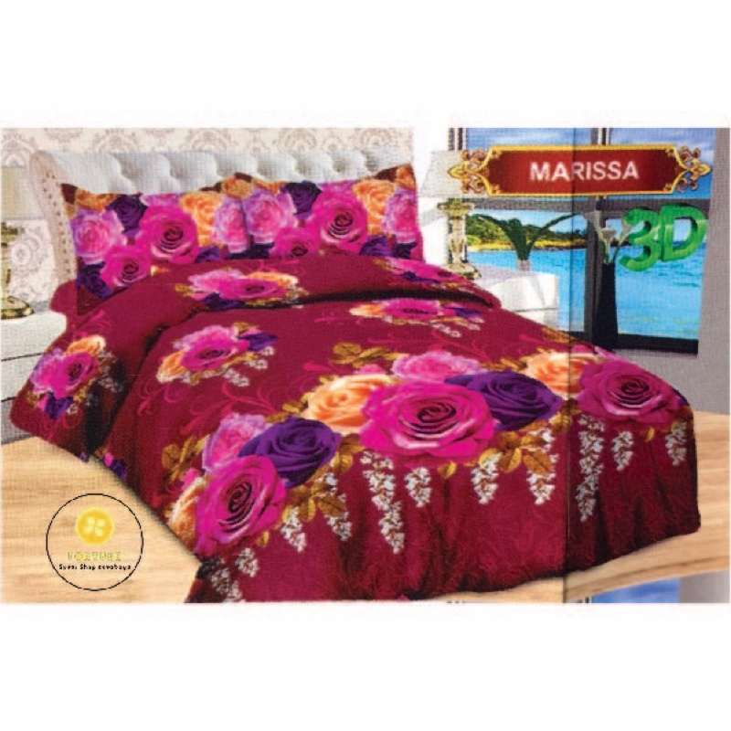 Sprei BONITA Motif Terbaru Bunga 3D Disperse (BISA COD) Pandora, Green Tulip, Marissa, Kartini, Harmoni