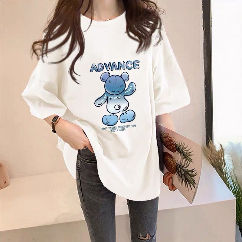 THISTLE - Oversize Tee Tshirt Wanita Model Longgar Motif Bear Advance